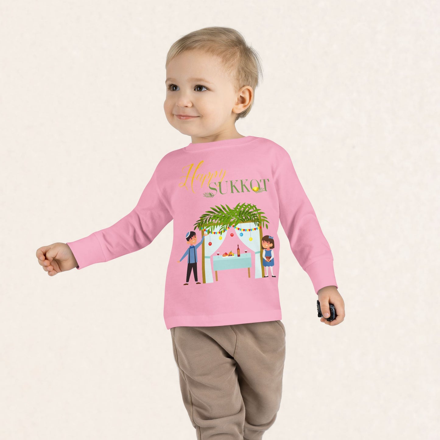 Happy Sukkot - Toddler Long Sleeve Tee - Toddler Collection - The Gifted Jew