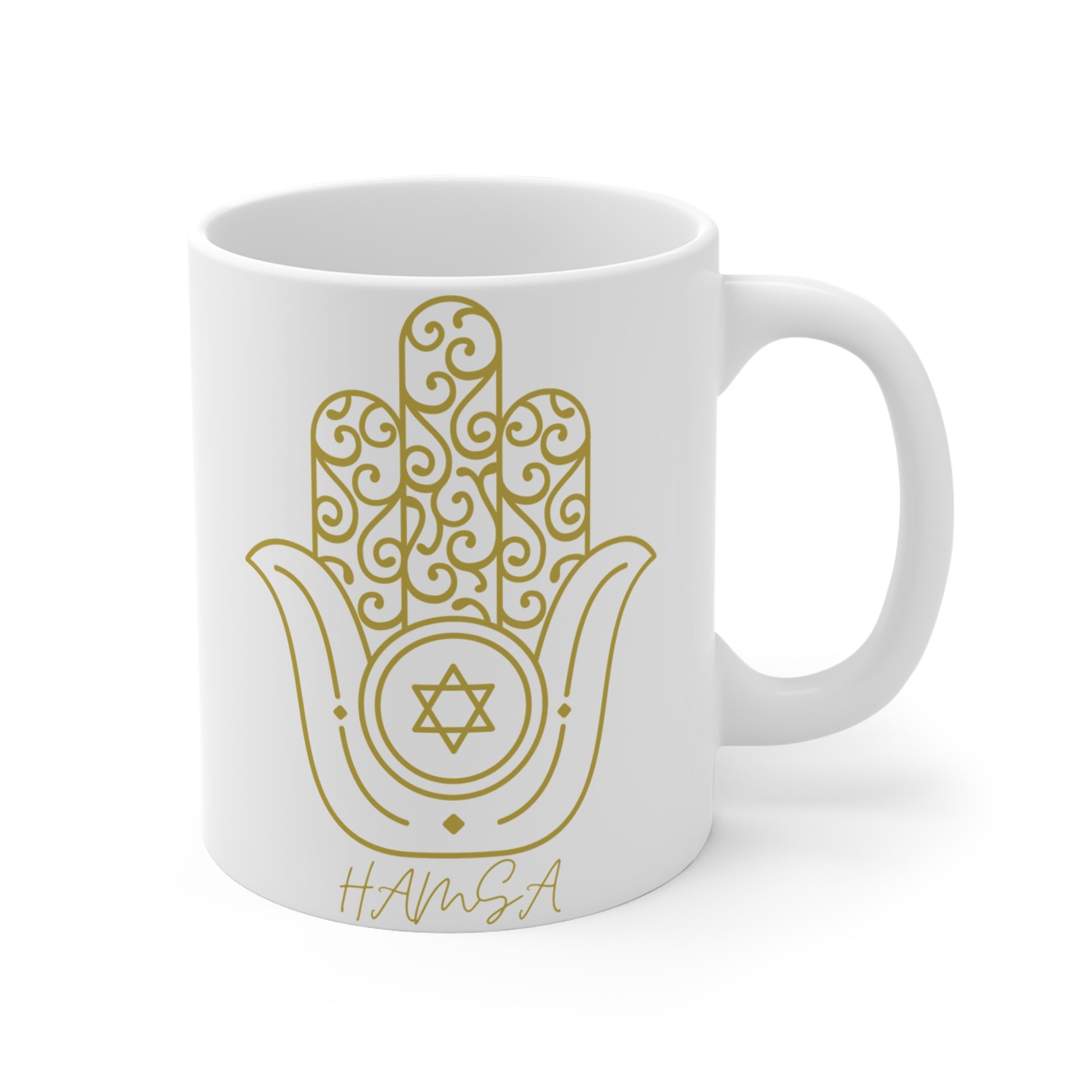 Hamsa Gold Mug 11oz - The Gifted Jew