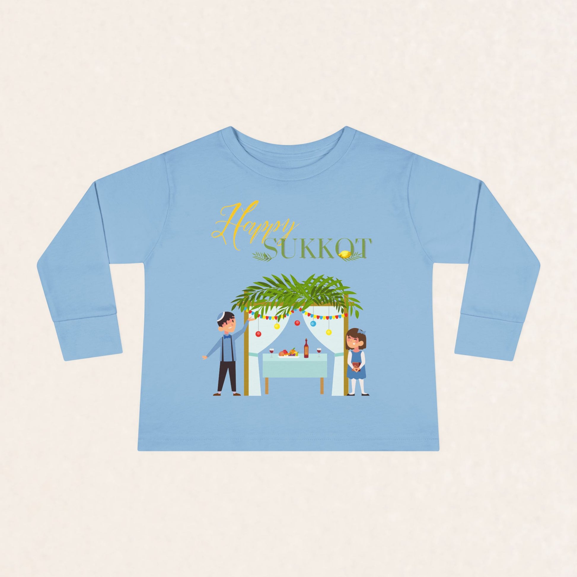 Happy Sukkot - Toddler Long Sleeve Tee - Toddler Collection - The Gifted Jew