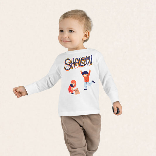 Shalom! - Toddler Long Sleeve Tee - Toddler Collection - The Gifted Jew