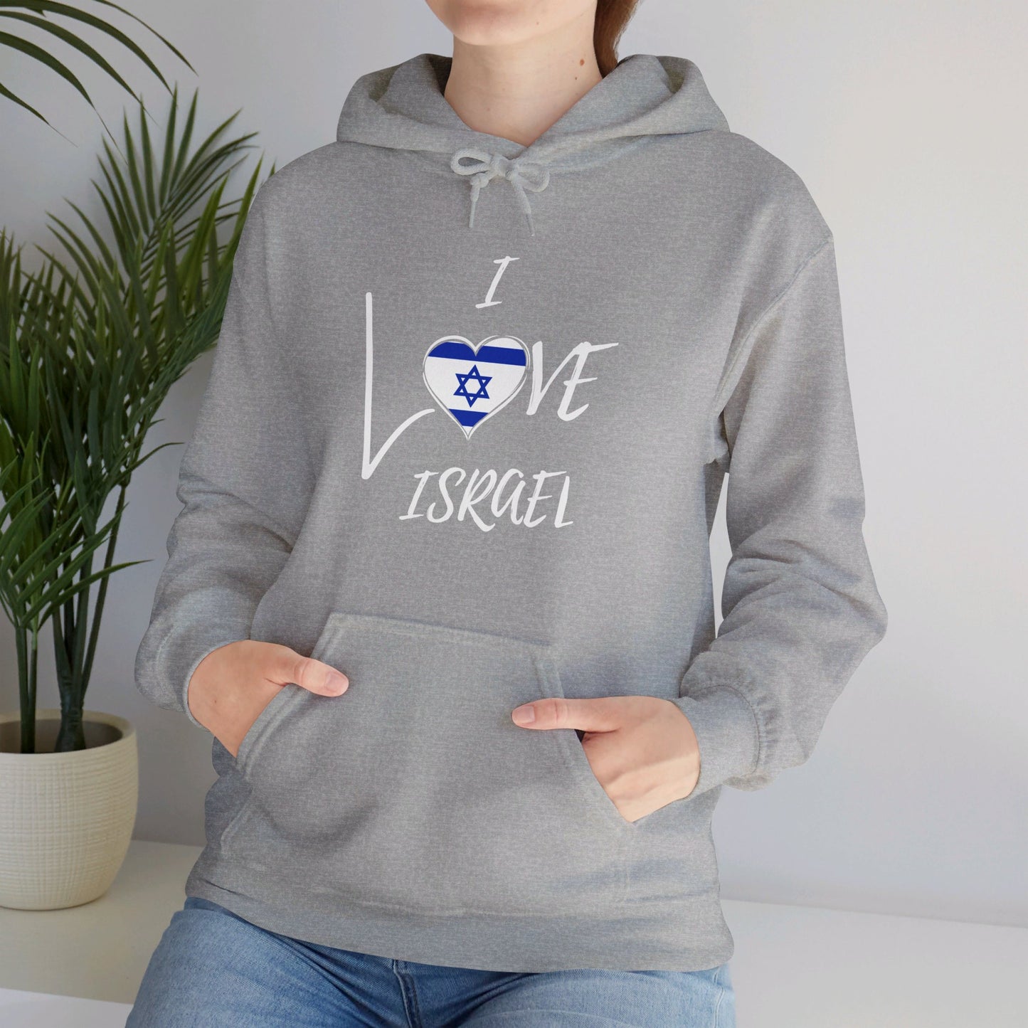 I Love Israel - Unisex Heavy Blend™ Hooded Sweatshirt - Israel Collection - The Gifted Jew