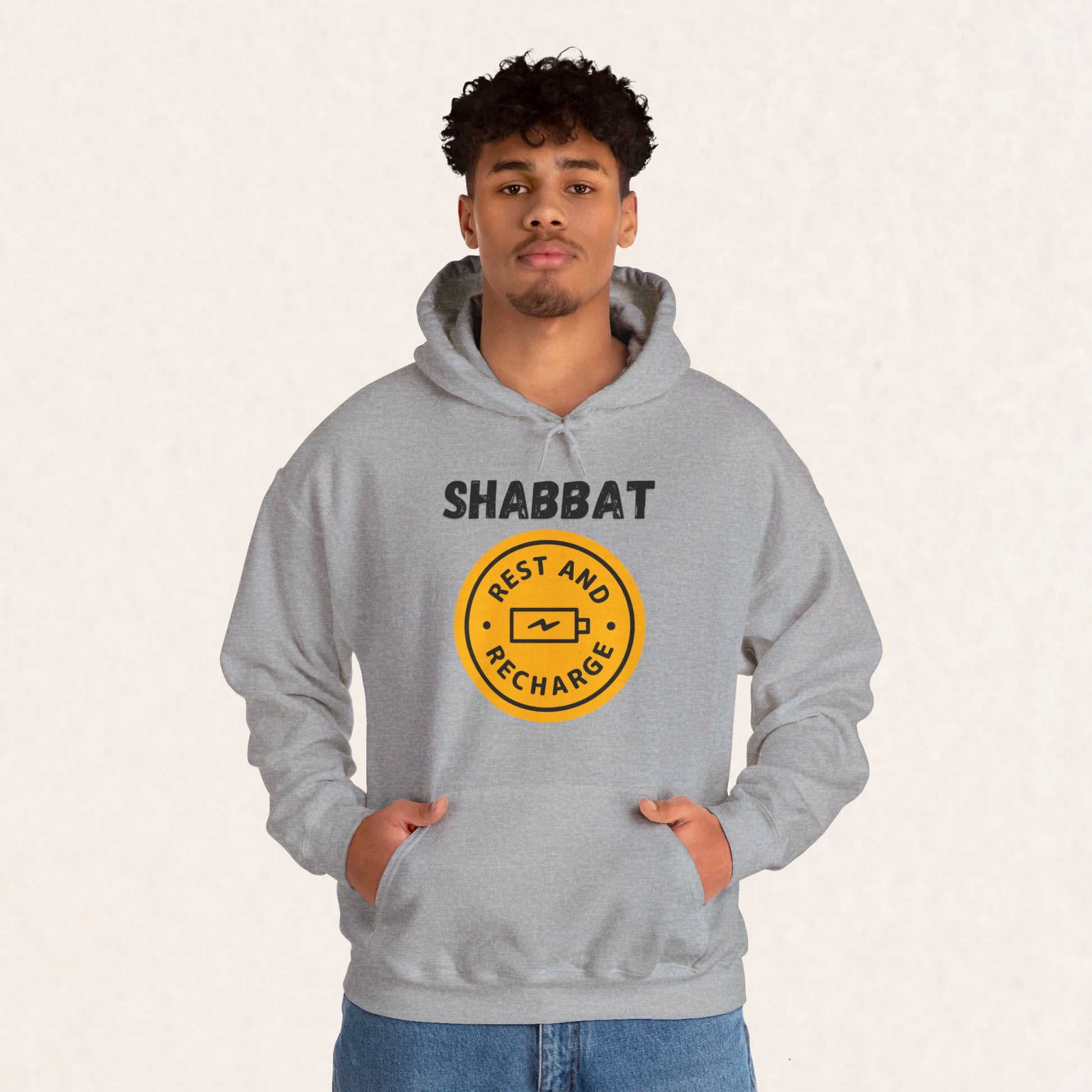 Shabbat - Rest and Recharge - Unisex Heavy Blend™ Hooded Sweatshirt - Shabbat Collection - The Gifted Jew