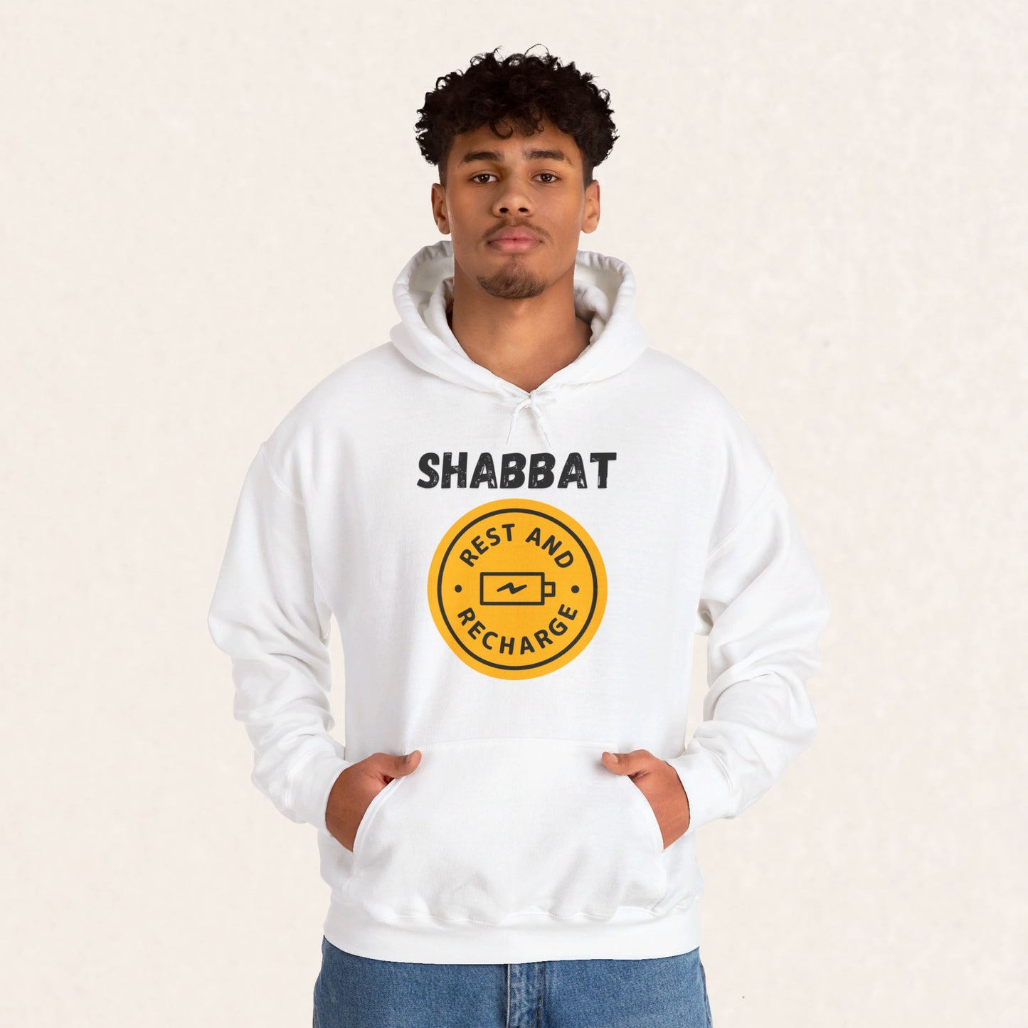 Shabbat - Rest and Recharge - Unisex Heavy Blend™ Hooded Sweatshirt - Shabbat Collection - The Gifted Jew