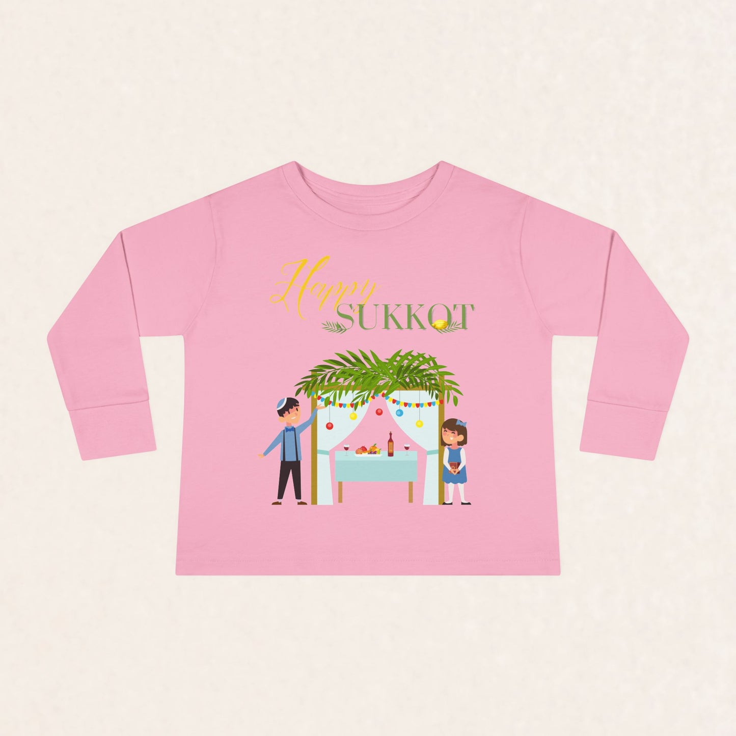 Happy Sukkot - Toddler Long Sleeve Tee - Toddler Collection - The Gifted Jew