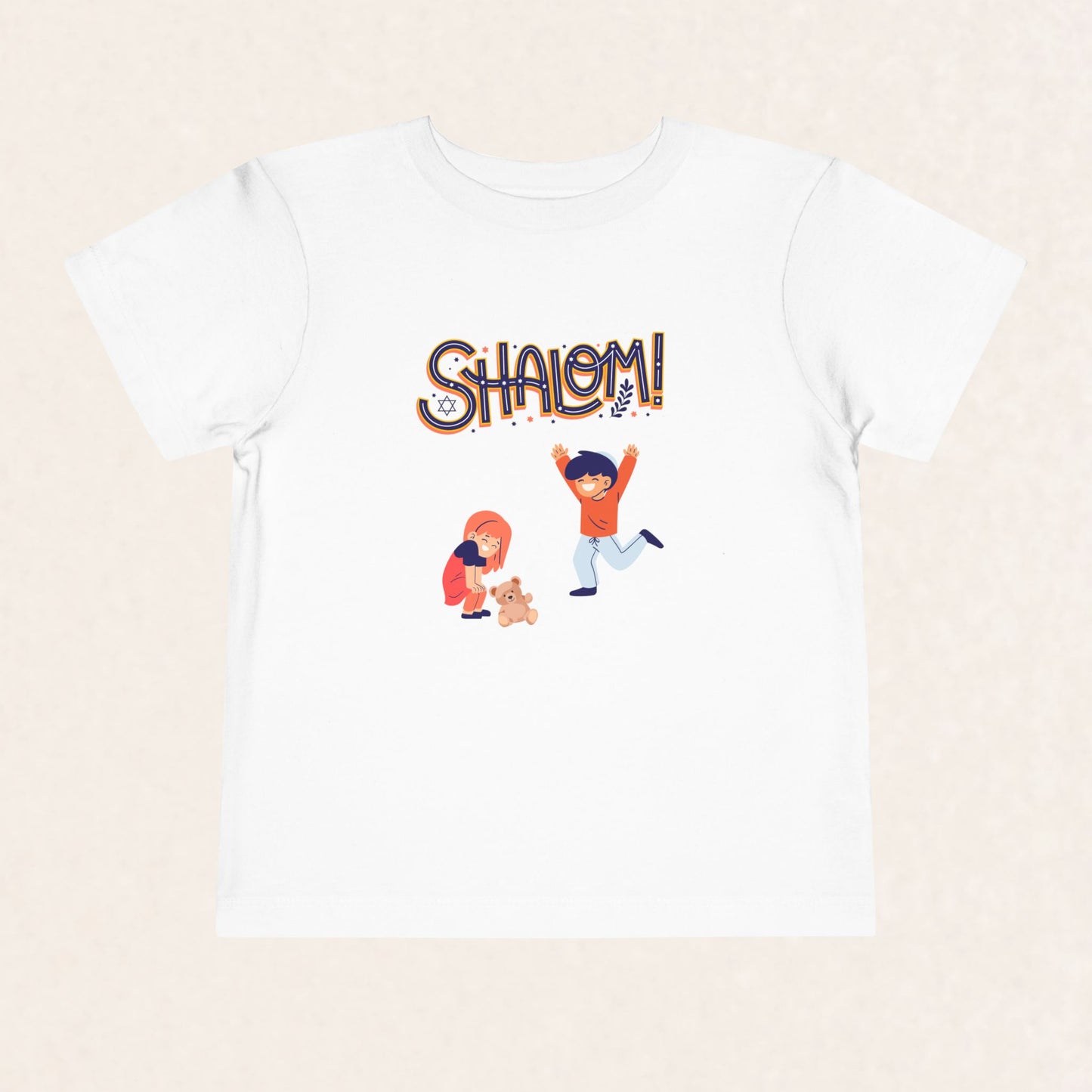 Shalom! - Children - Toddler Short Sleeve Tee - The Gifted Jew