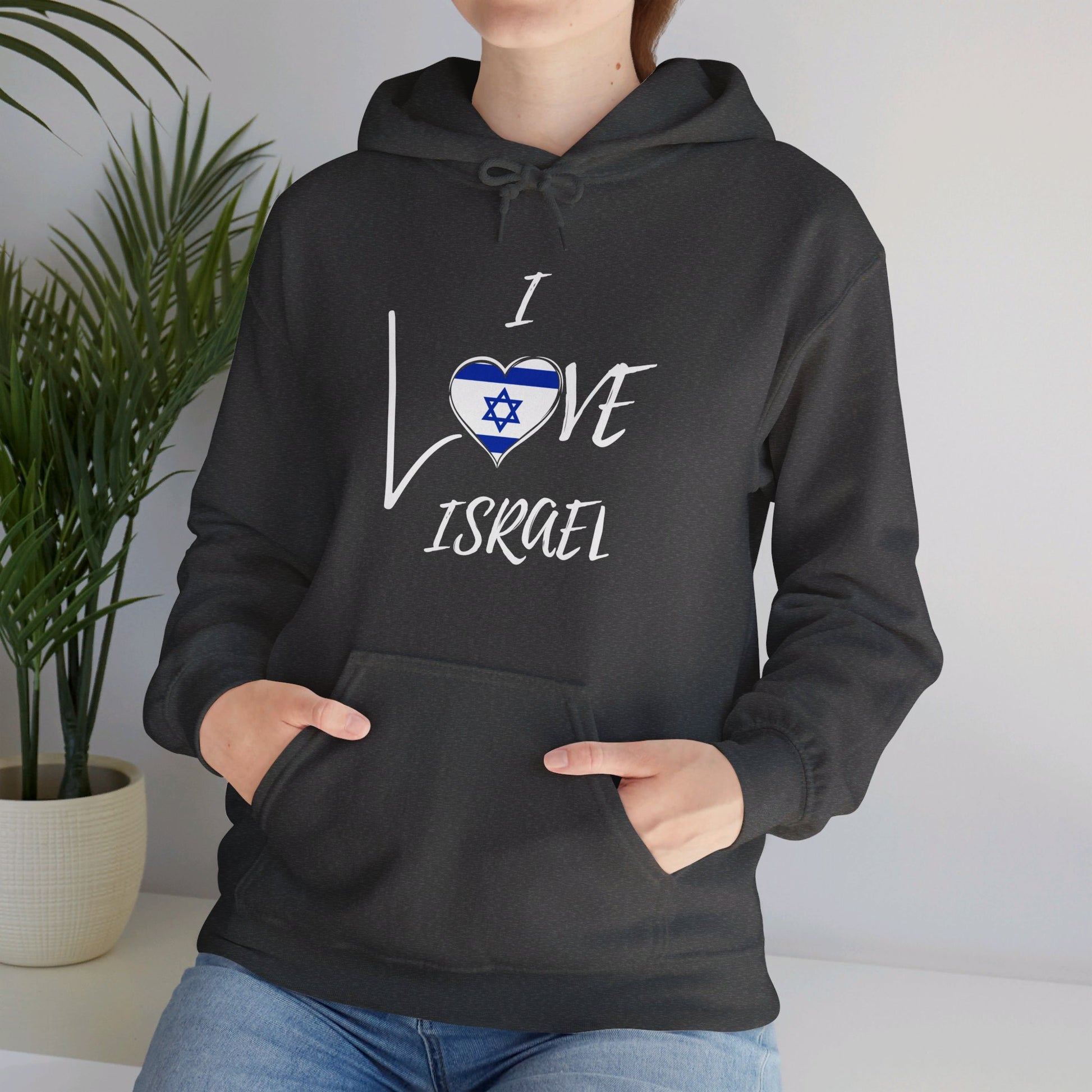 I Love Israel - Unisex Heavy Blend™ Hooded Sweatshirt - Israel Collection - The Gifted Jew