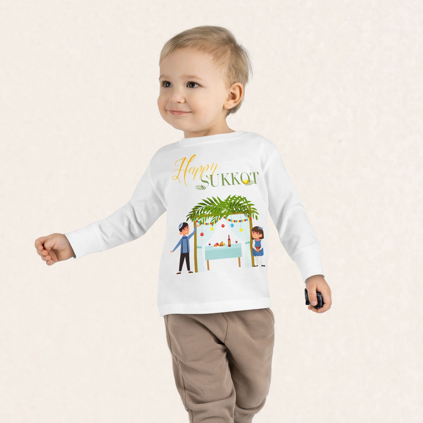 Happy Sukkot - Toddler Long Sleeve Tee - Toddler Collection - The Gifted Jew