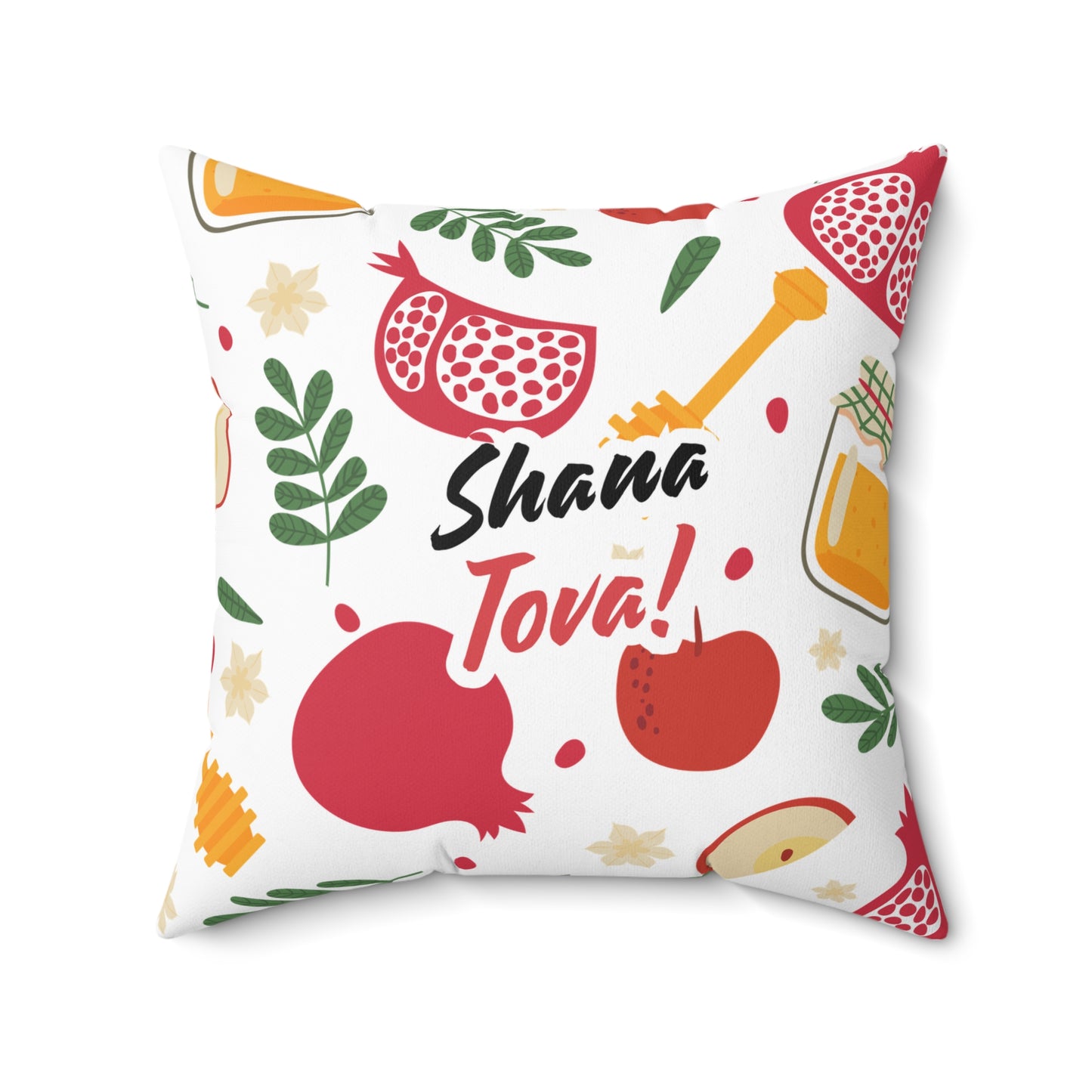 Shana Tova - Spun Polyester Square Pillow - Rosh HaSHana Collection - The Gifted Jew