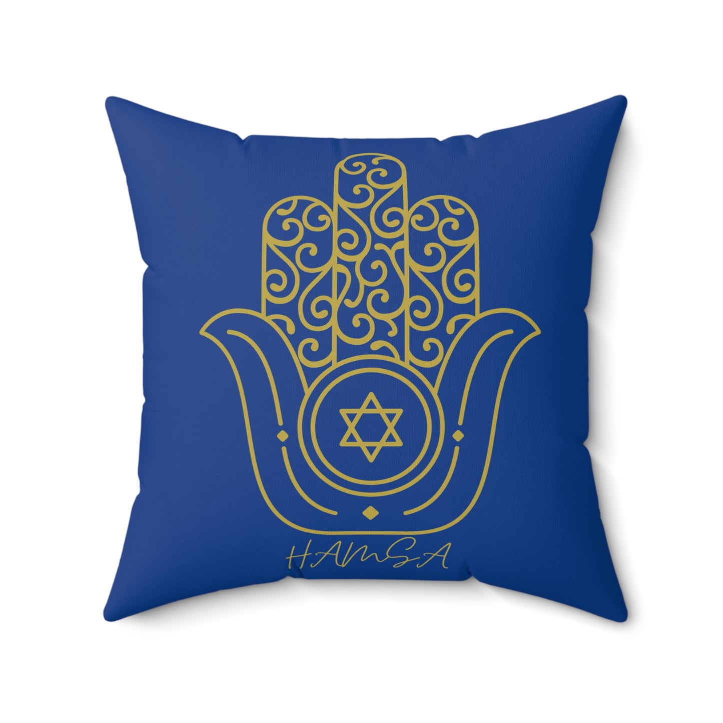 Golden Hamsa - Spun Polyester Square Pillow - Israel Collection - The Gifted Jew