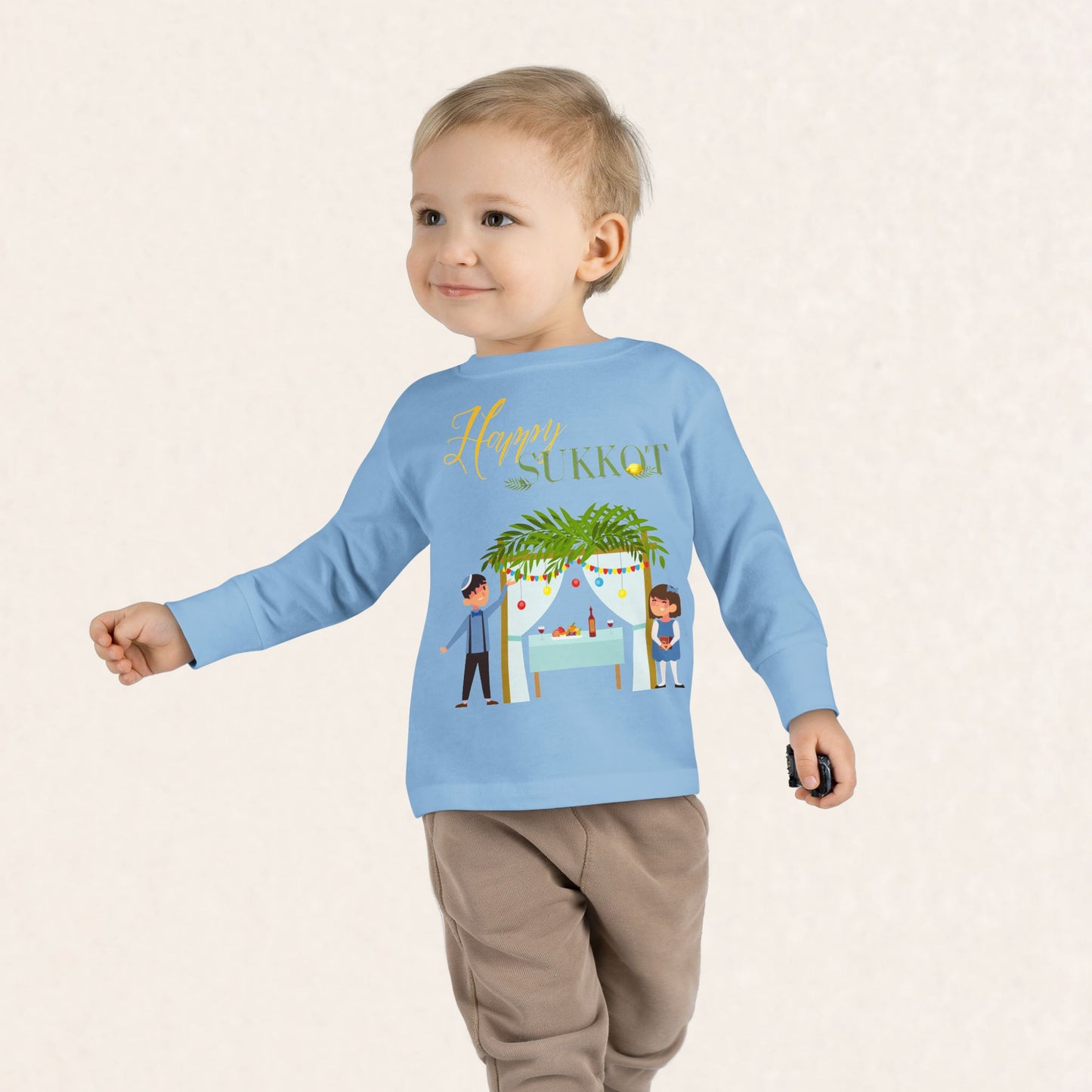 Happy Sukkot - Toddler Long Sleeve Tee - Toddler Collection - The Gifted Jew