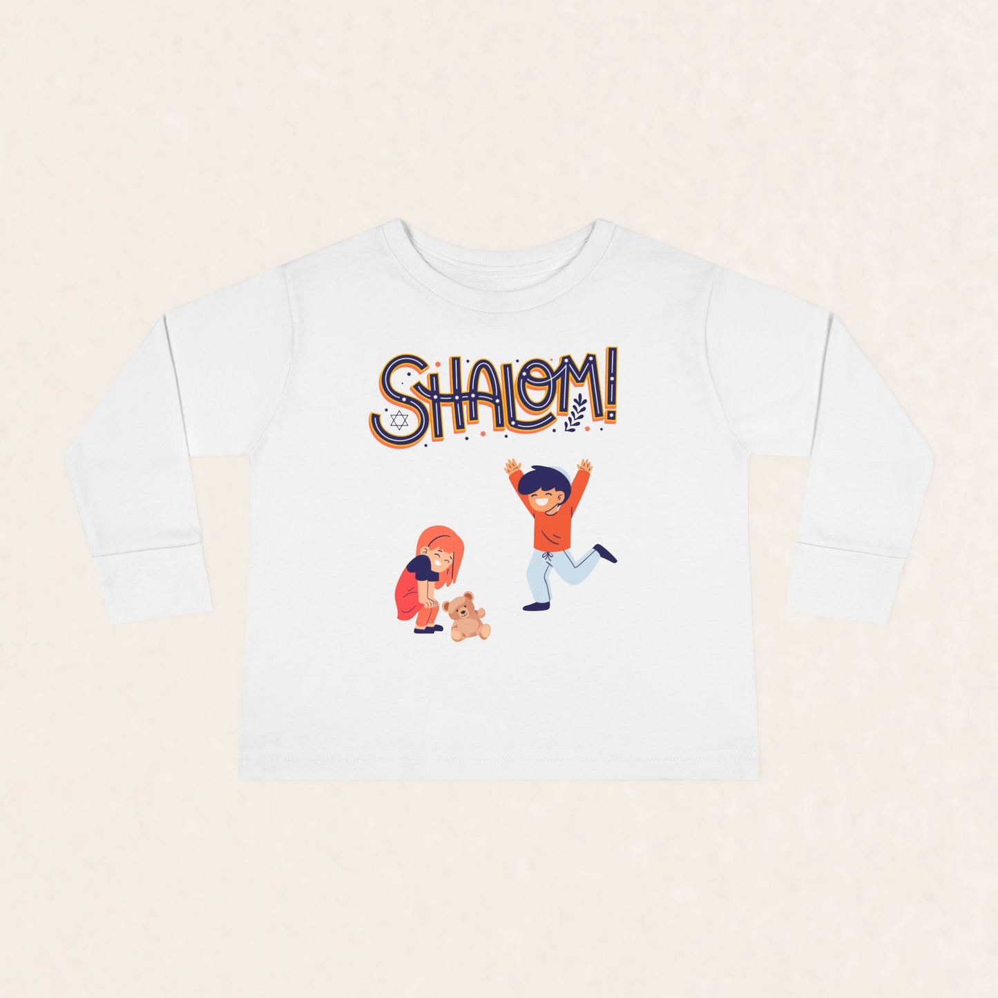 Shalom! - Toddler Long Sleeve Tee - Toddler Collection - The Gifted Jew