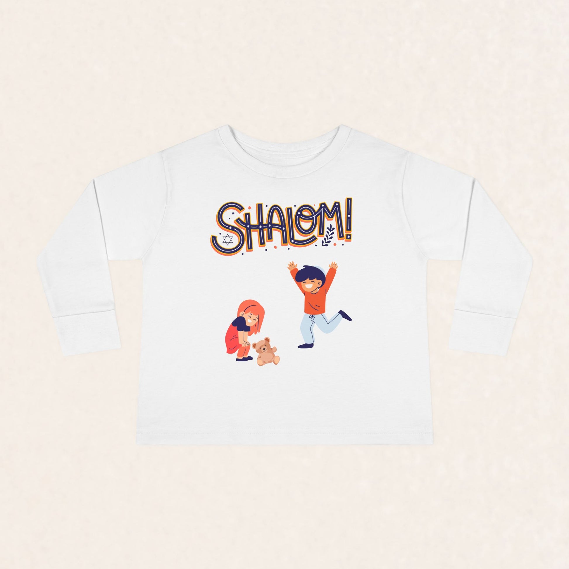 Shalom! - Toddler Long Sleeve Tee - Toddler Collection - The Gifted Jew