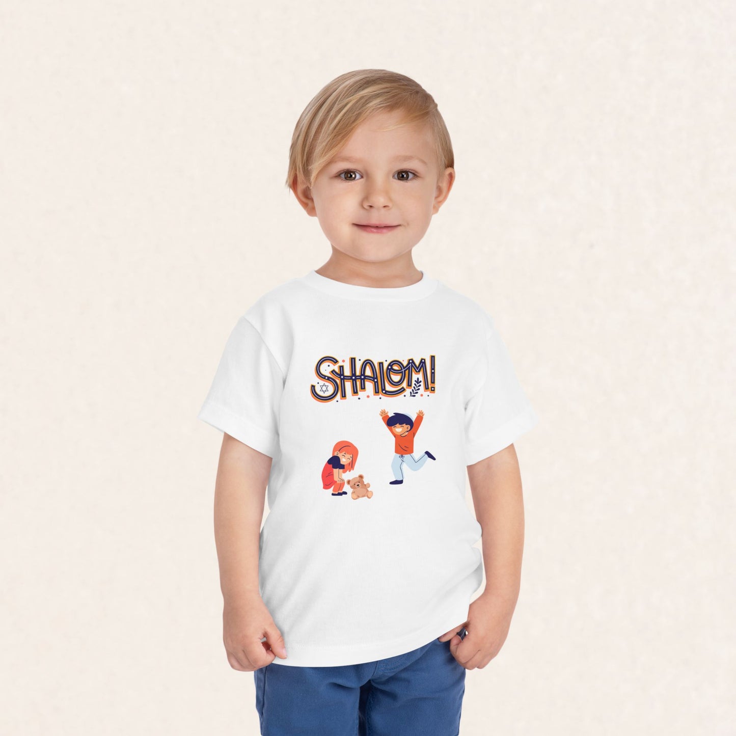 Shalom! - Children - Toddler Short Sleeve Tee - The Gifted Jew