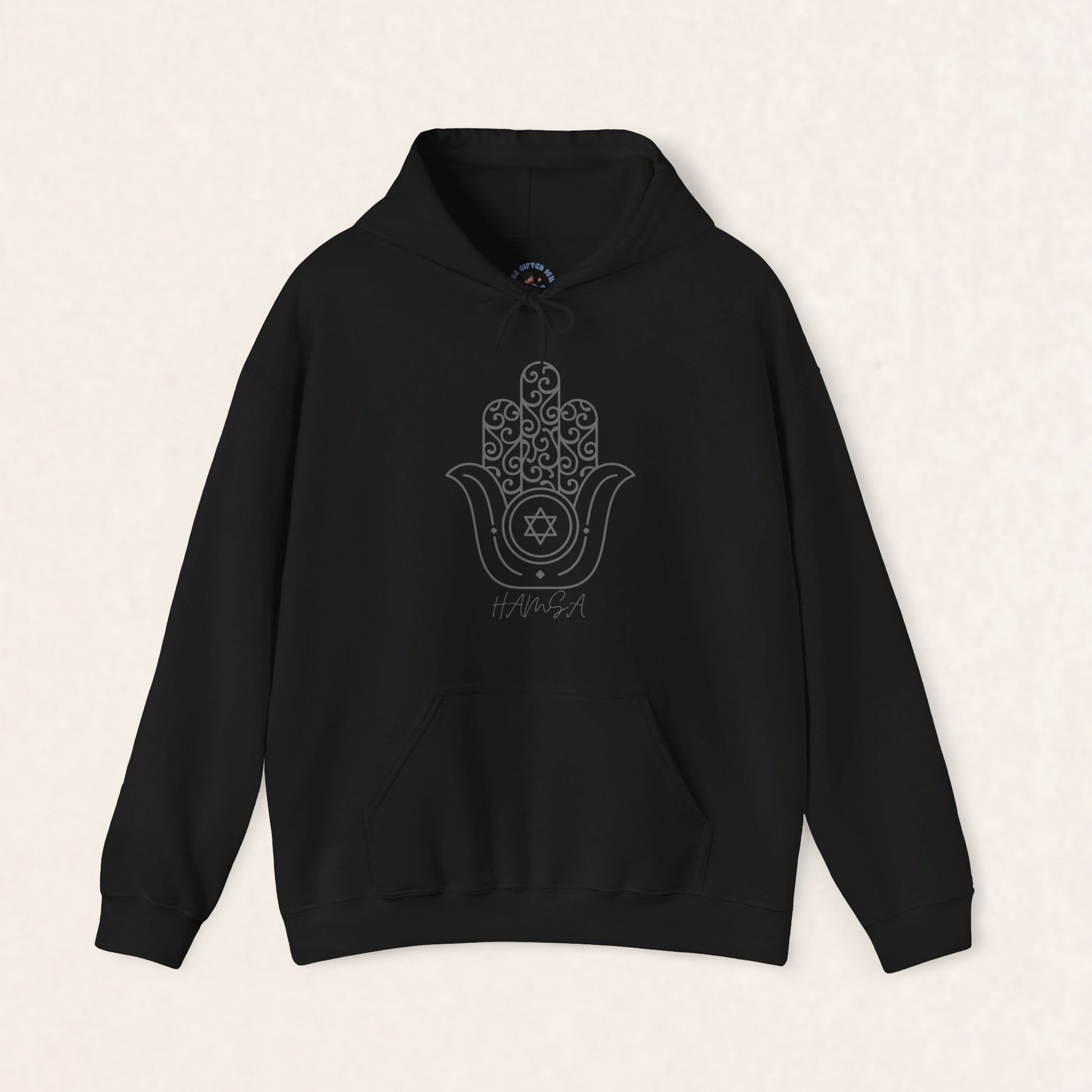 Hamsa Silver-Grey - Unisex Heavy Blend™ Hooded Sweatshirt - Israel Collection - The Gifted Jew