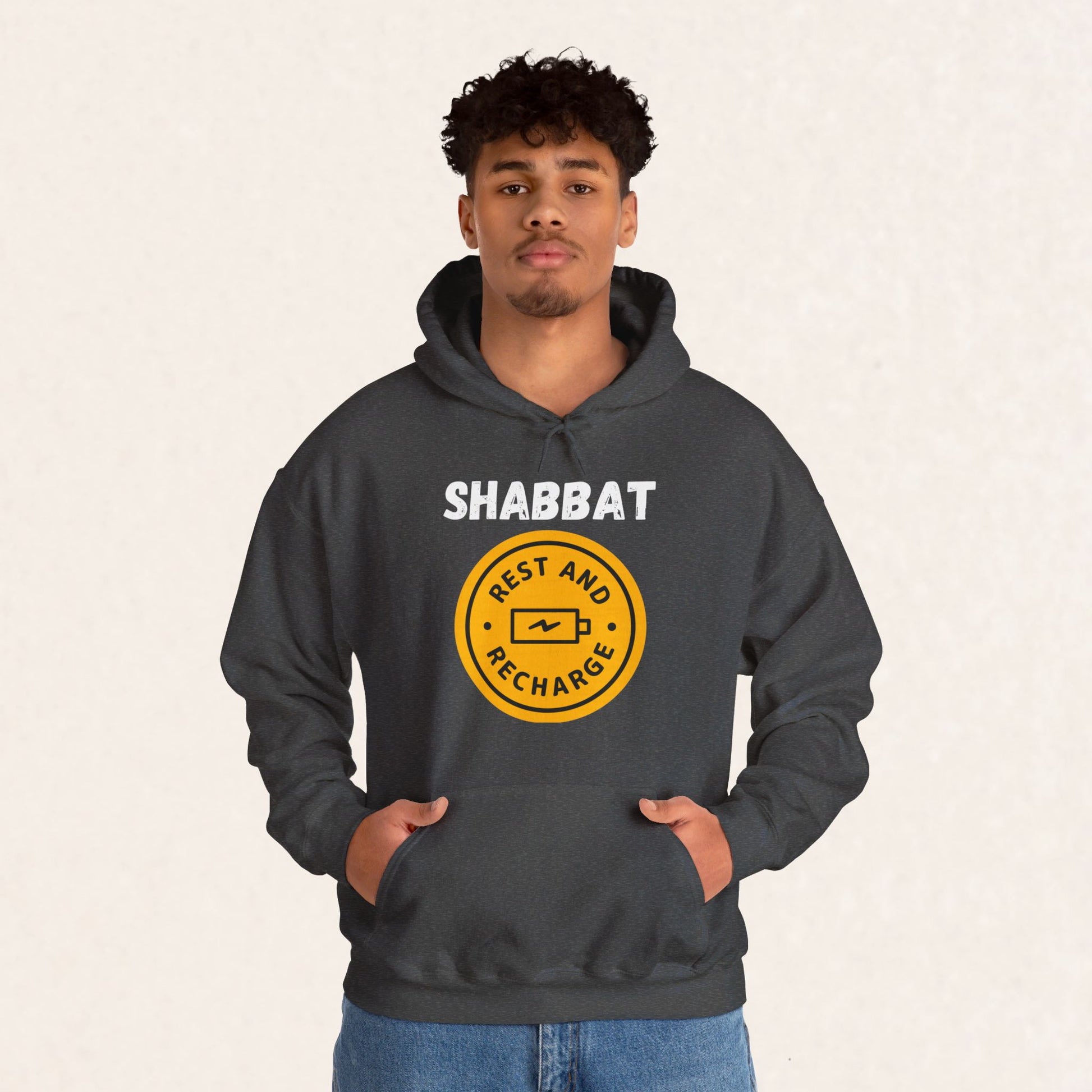 Shabbat - Rest and Recharge - Unisex Heavy Blend™ Hooded Sweatshirt - Shabbat Collection - The Gifted Jew