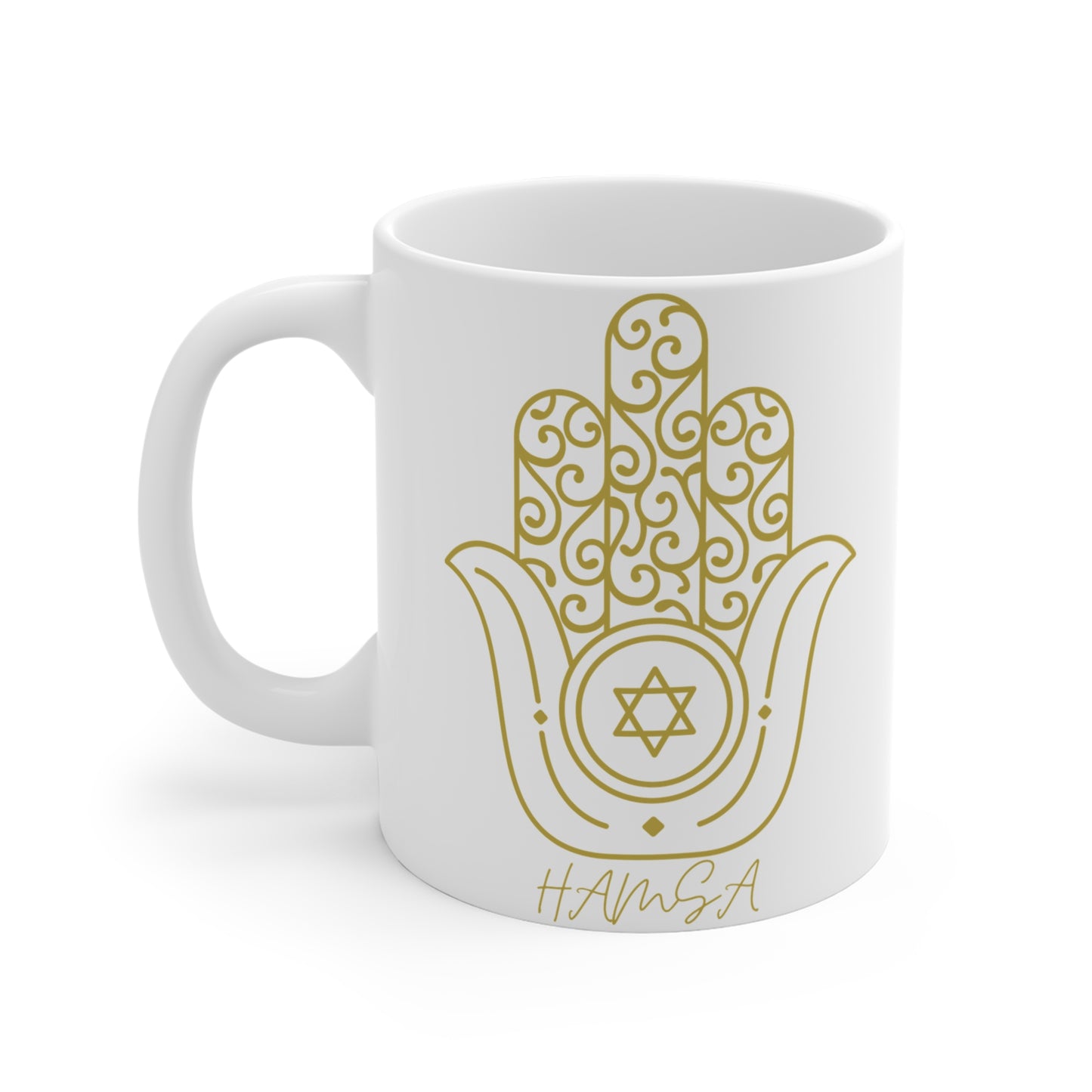 Hamsa Gold Mug 11oz - The Gifted Jew