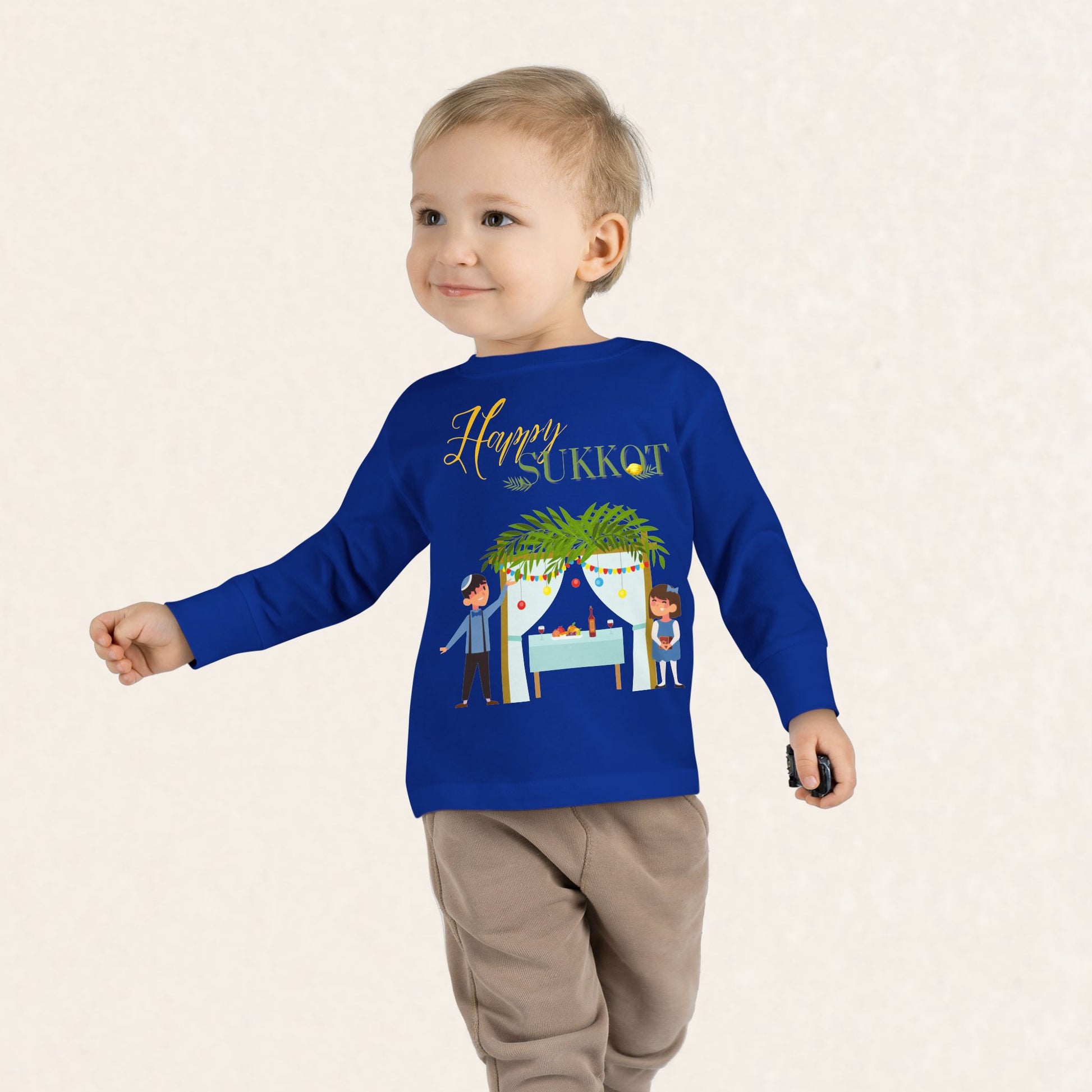 Happy Sukkot - Toddler Long Sleeve Tee - Toddler Collection - The Gifted Jew