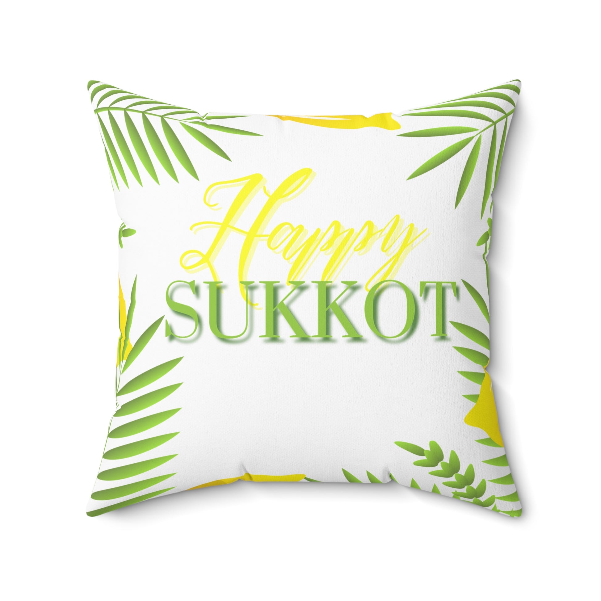 Happy Sukkot - Spun Polyester Square Pillow - Sukkot Collection - The Gifted Jew