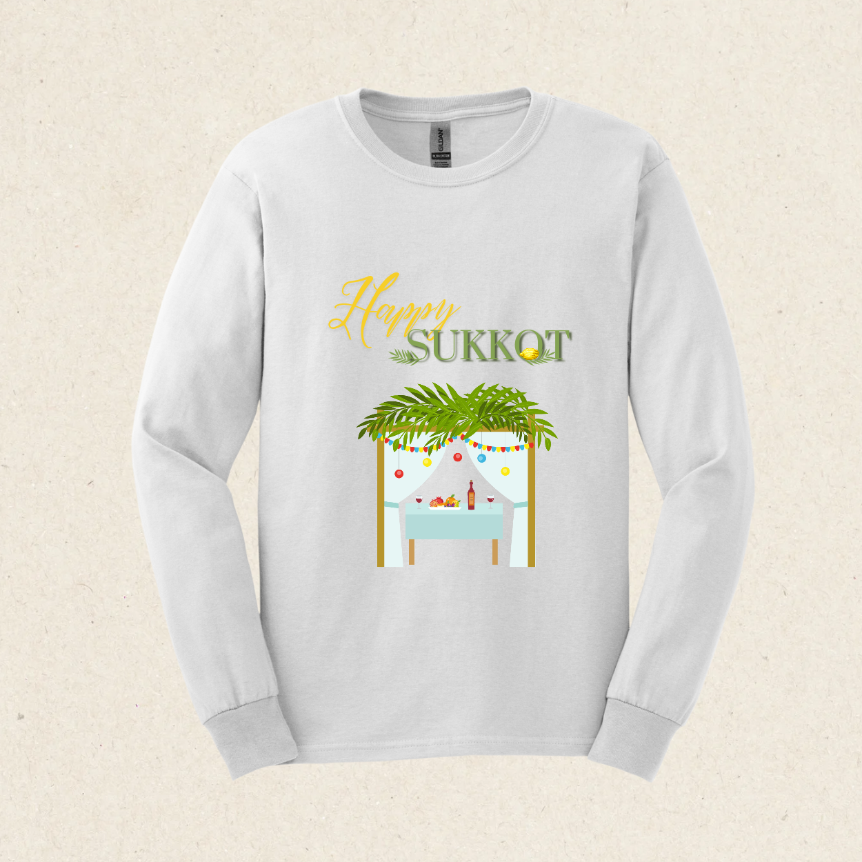 Happy Sukkot! -  Ultra Cotton Long Sleeve Tee - Sukkot Collection - The Gifted Jew