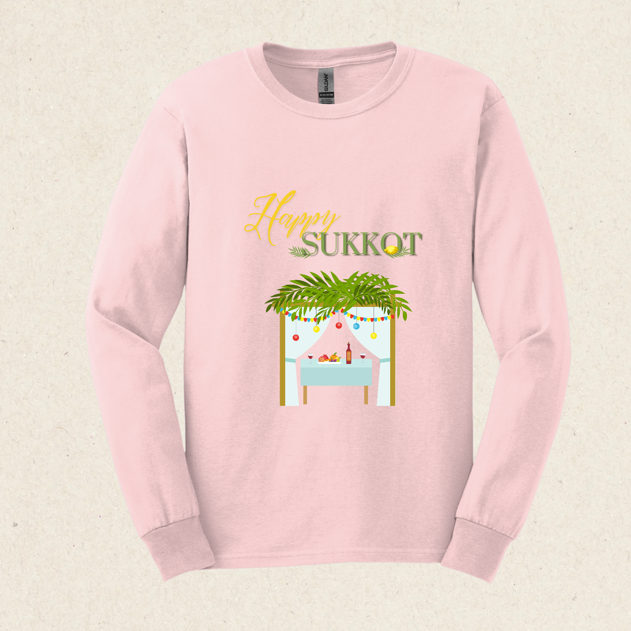 Happy Sukkot! -  Ultra Cotton Long Sleeve Tee - Sukkot Collection - The Gifted Jew