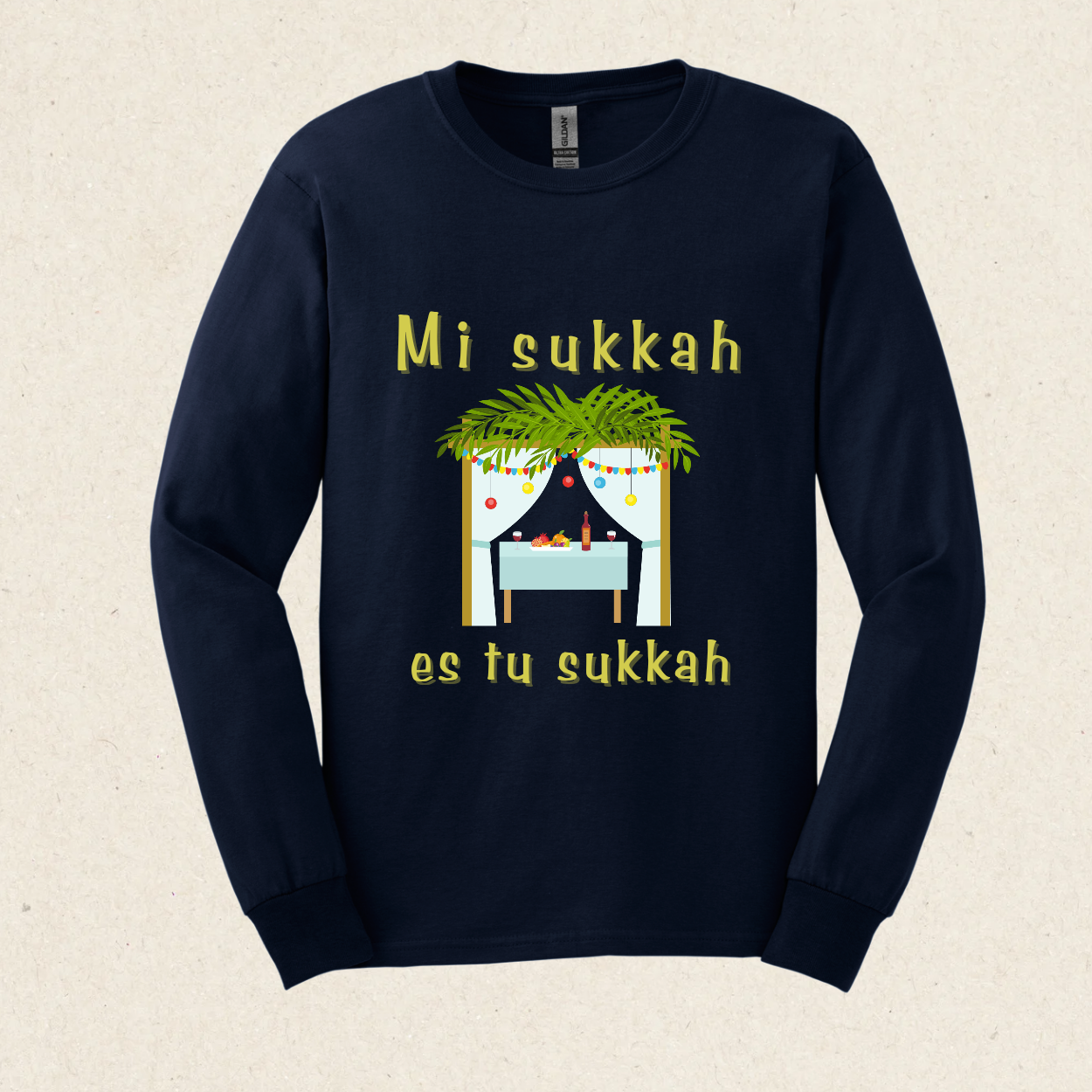 Mi Sukkah es Tu Sukkah -  Ultra Cotton Long Sleeve Tee - Sukkot Collection - The Gifted Jew