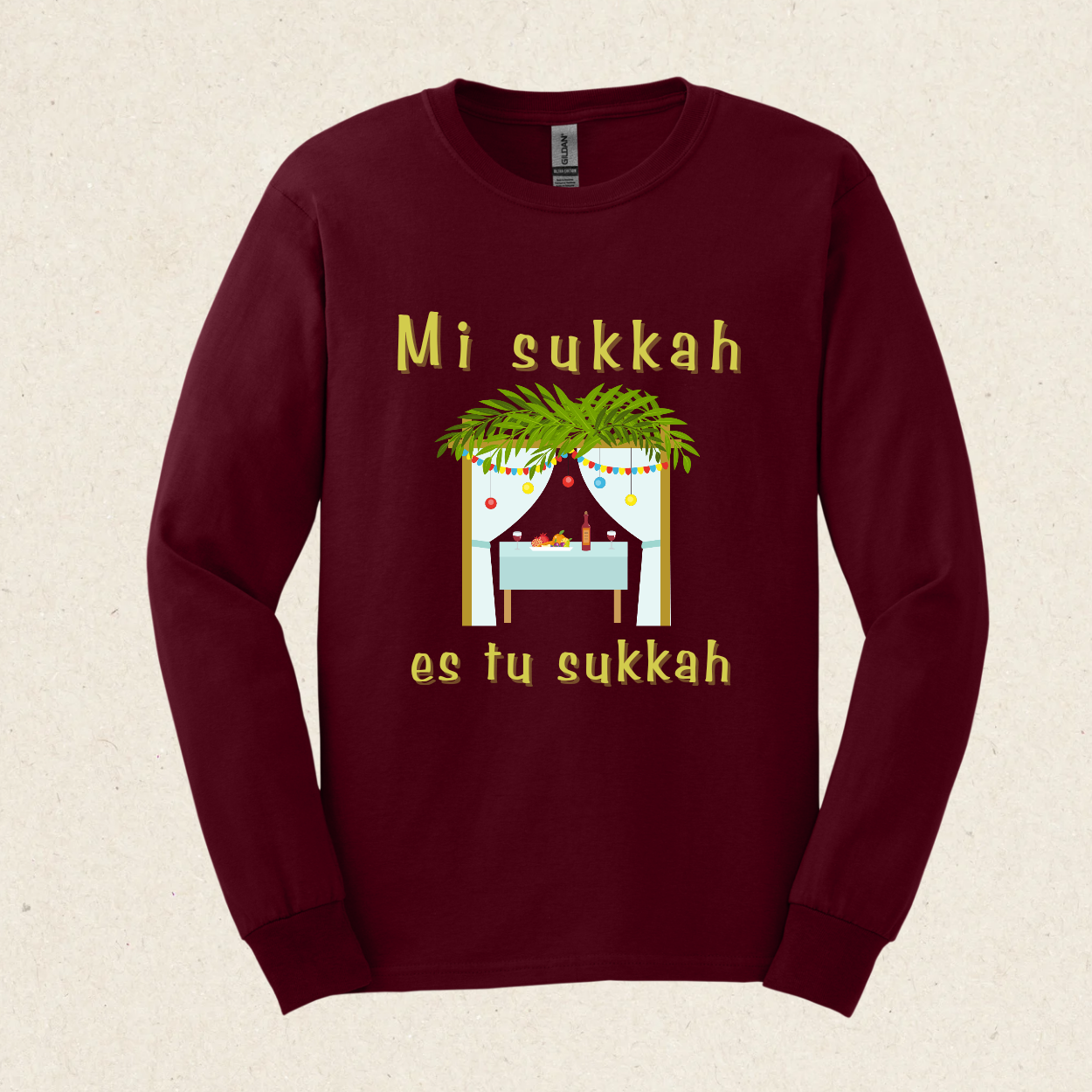 Mi Sukkah es Tu Sukkah -  Ultra Cotton Long Sleeve Tee - Sukkot Collection - The Gifted Jew