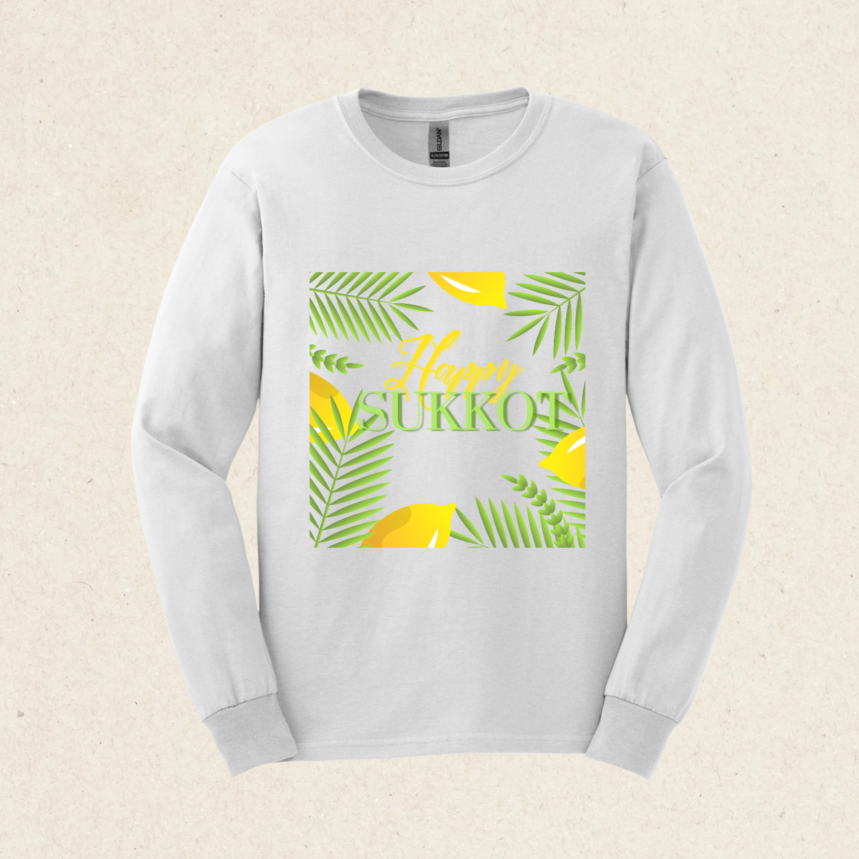 Happy Sukkot! 3 -  Ultra Cotton Long Sleeve Tee - Sukkot Collection - The Gifted Jew