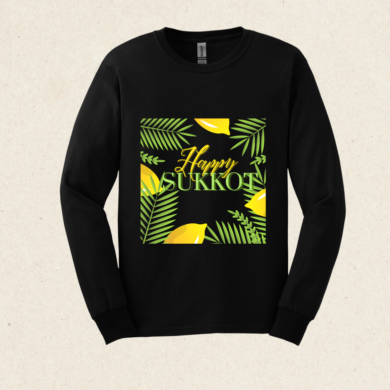 Happy Sukkot! 3 -  Ultra Cotton Long Sleeve Tee - Sukkot Collection - The Gifted Jew