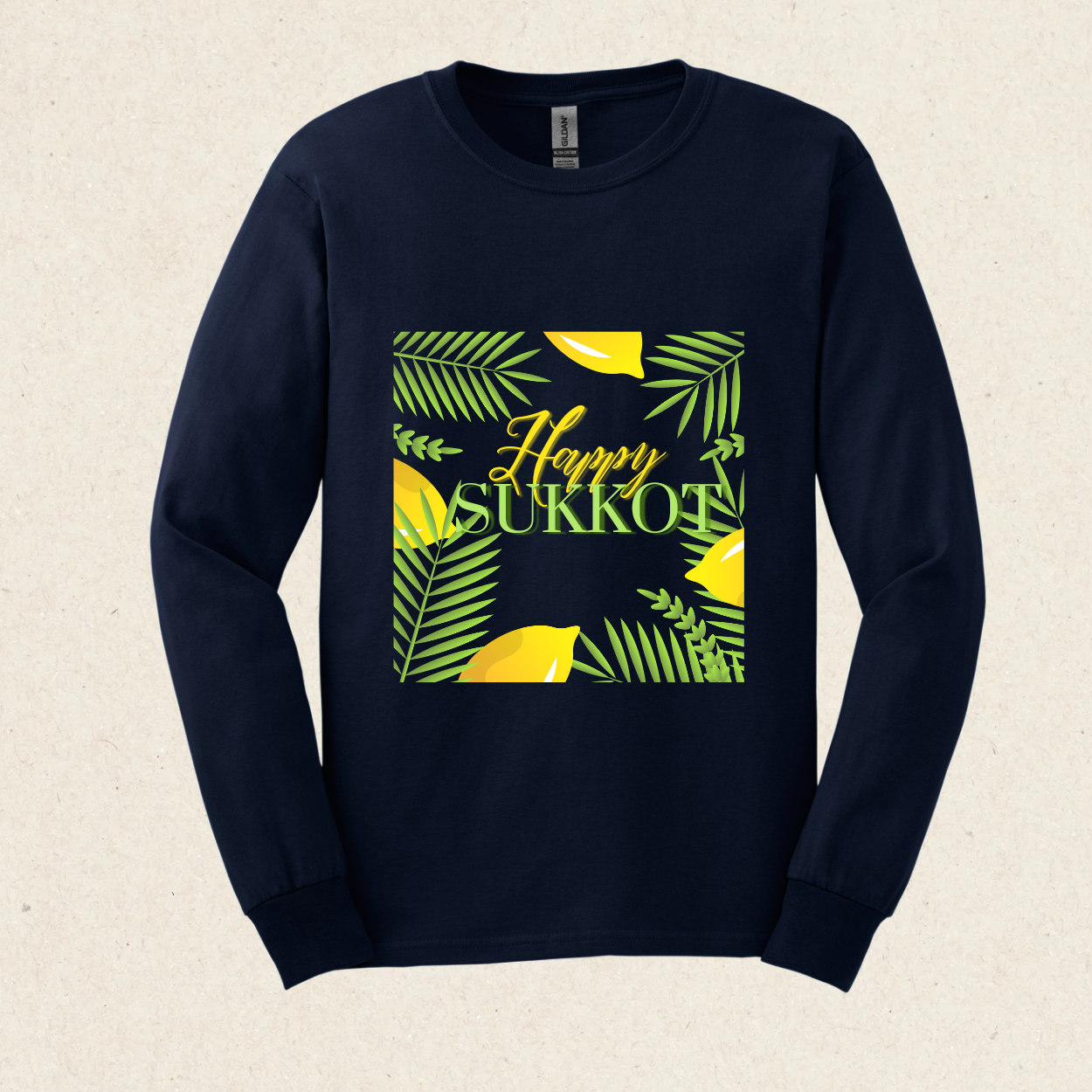 Happy Sukkot! 3 -  Ultra Cotton Long Sleeve Tee - Sukkot Collection - The Gifted Jew