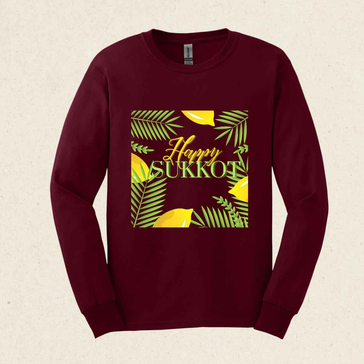 Happy Sukkot! 3 -  Ultra Cotton Long Sleeve Tee - Sukkot Collection - The Gifted Jew