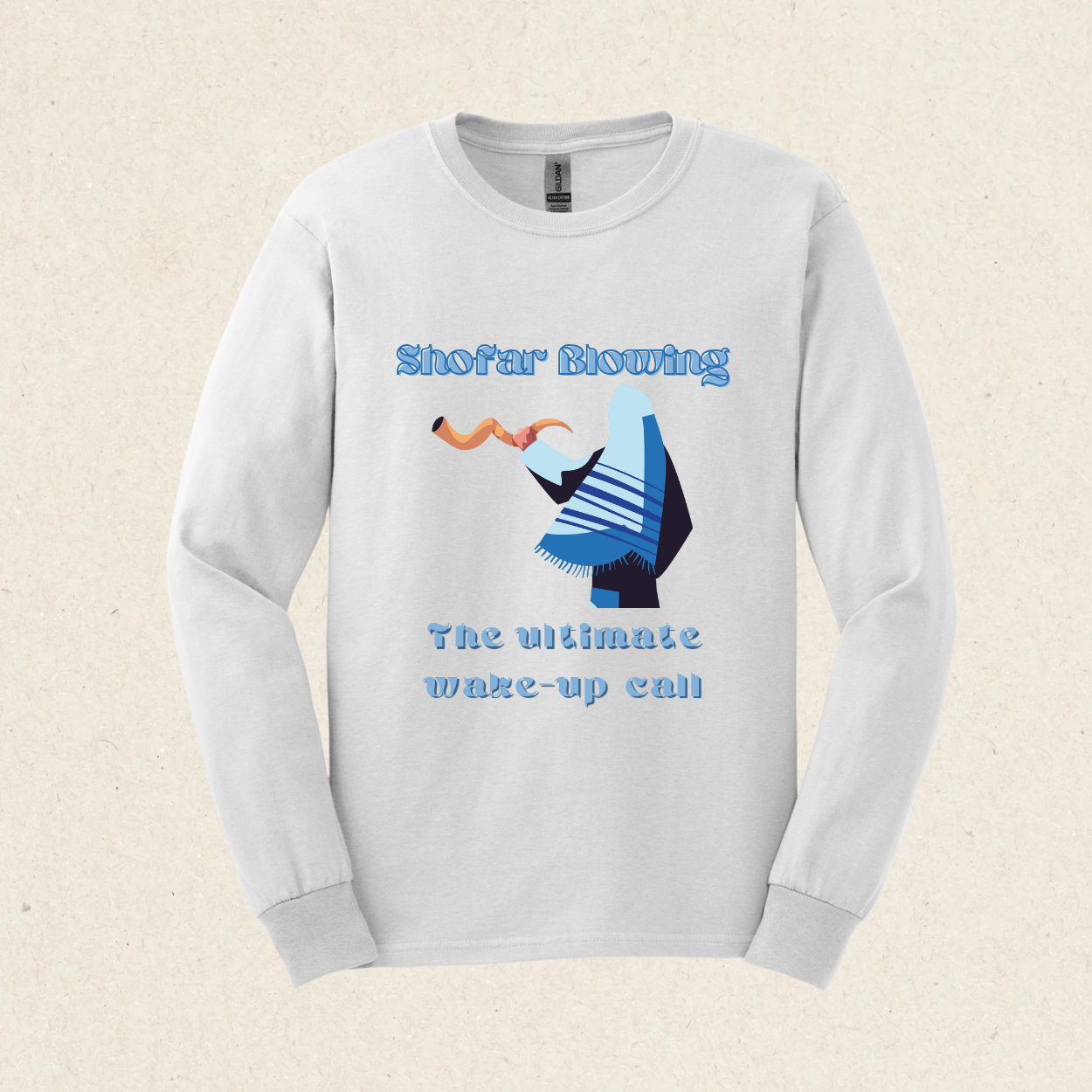 Shofar Blowing - The Ultimate Wake-up Call -  Ultra Cotton Long Sleeve Tee - Rosh HaShana Collection - The Gifted Jew