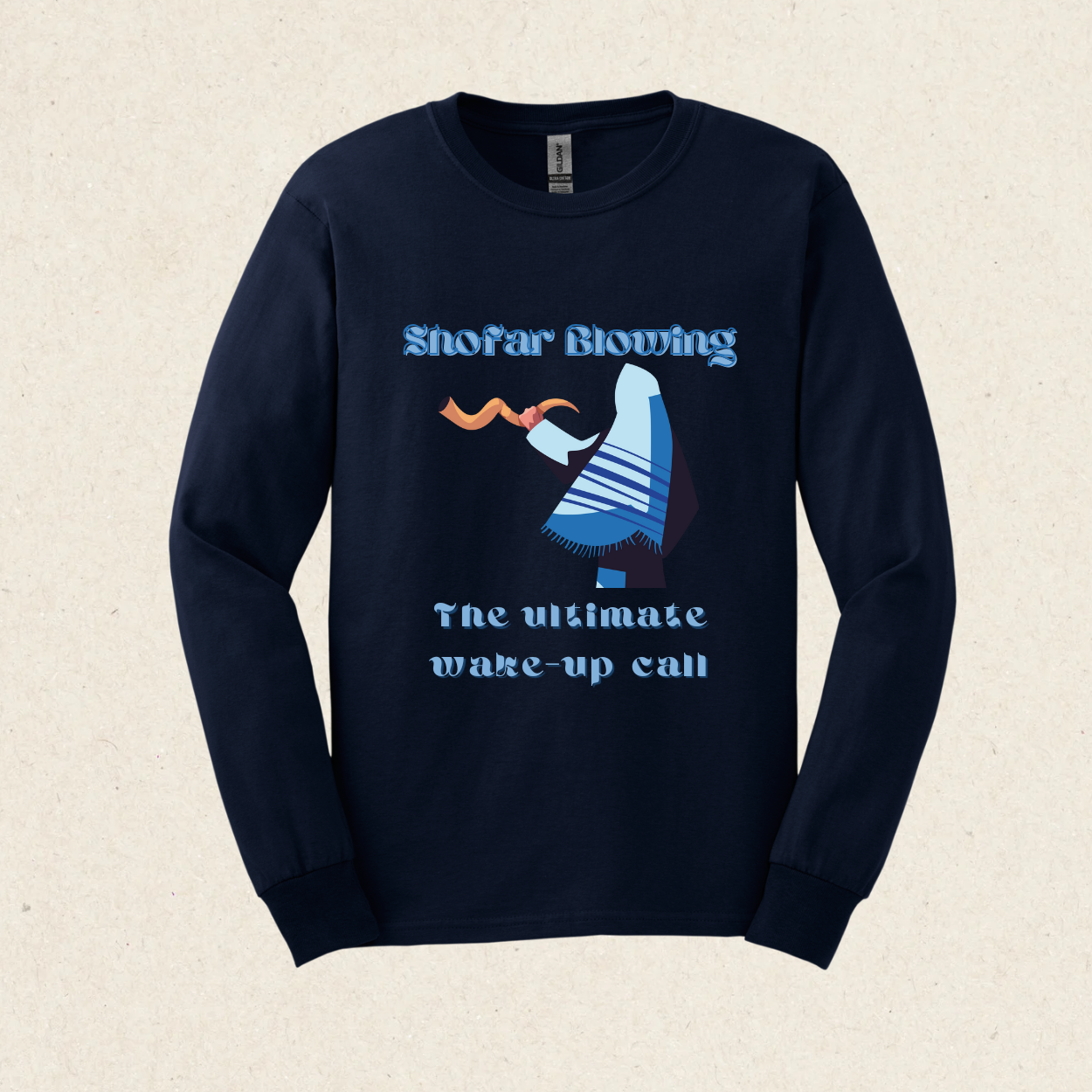 Shofar Blowing - The Ultimate Wake-up Call -  Ultra Cotton Long Sleeve Tee - Rosh HaShana Collection - The Gifted Jew