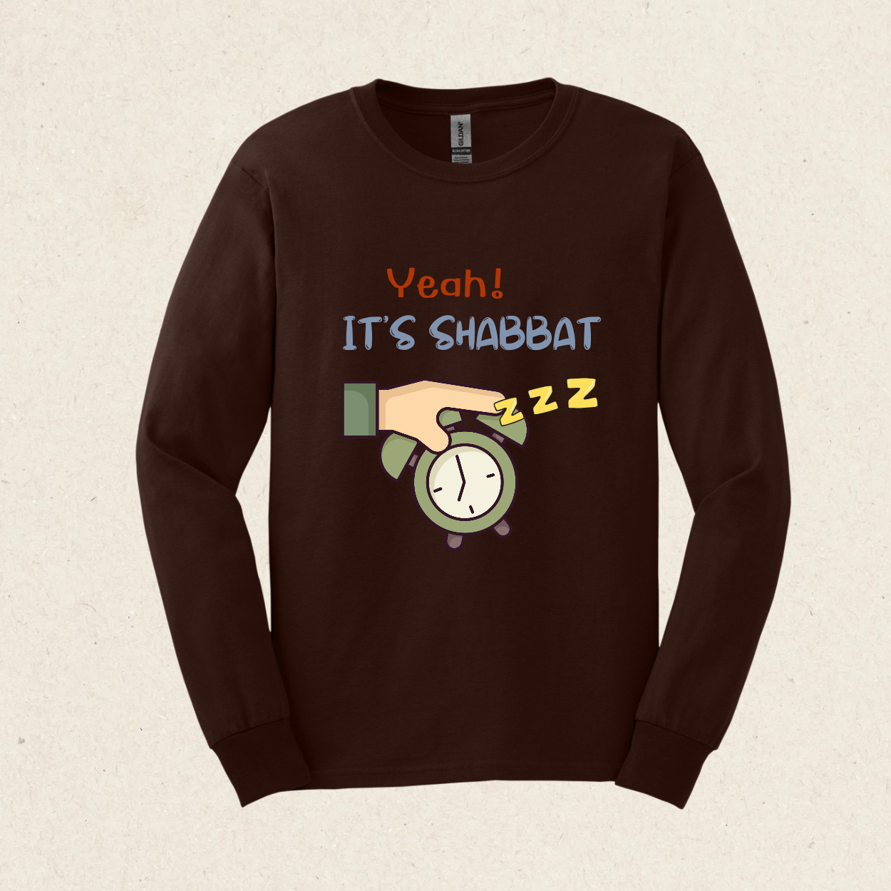 Yeah! It's Shabbat -  Ultra Cotton Long Sleeve Tee - Shabbat Collection - The Gifted Jew